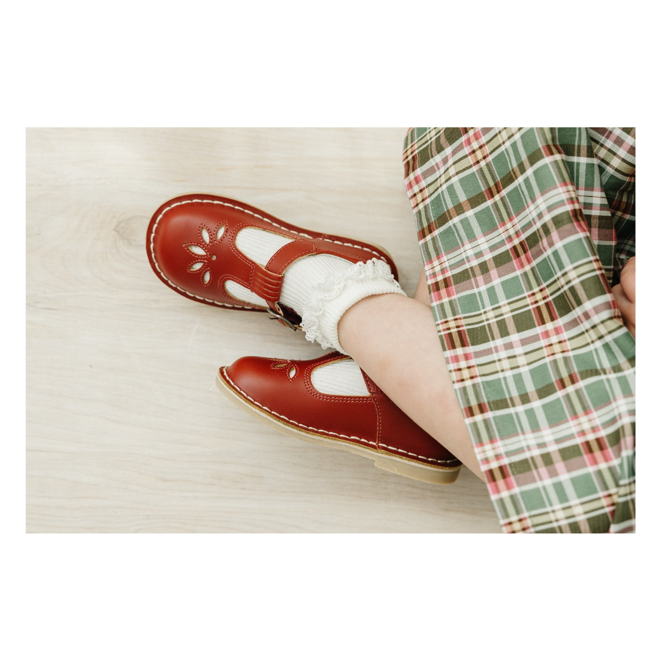 Sienna Vintage Inspired Appleseed Mary Jane Toddler Girl's Vintage Mary Jane School - Sienna Brick T-Strap - L'Amour Shoes