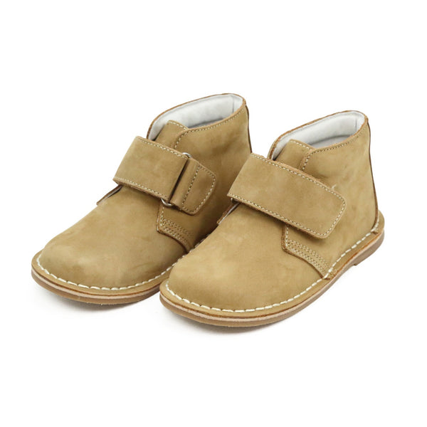 L'Amour Toddler Boys Emmett Nubuck Leather Stitch Down Velcro Desert Boot In Nubuck Khaki