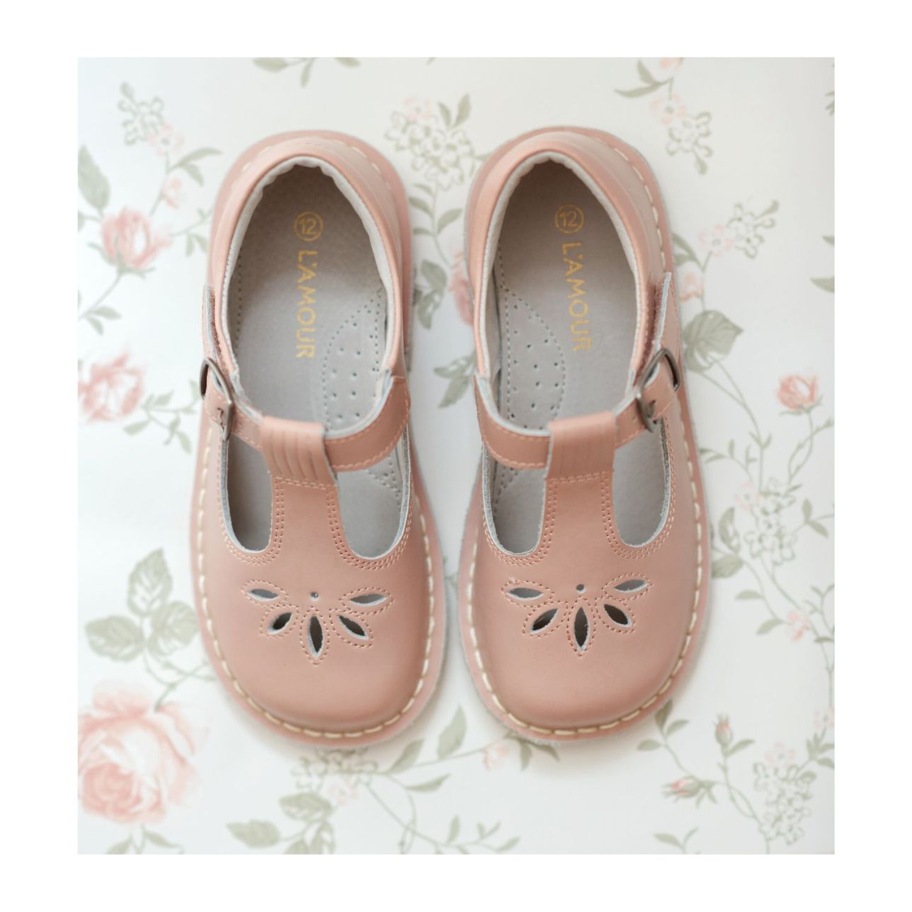 Sienna Vintage Inspired Appleseed Mary Jane Toddler Girl's Dusty Pink T-Strap Mary Jane - Sienna - L'Amour Shoes