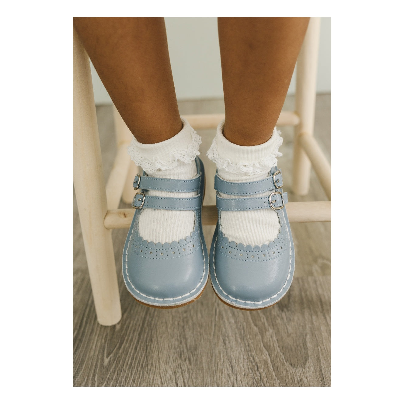 Tatiana Double Strap Mary Jane Tatiana Toddler Girl's Spring Blue Double Velcro Strap Mary Jane - L'Amour Shoes