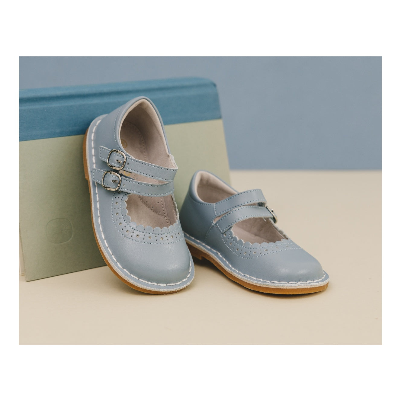 Tatiana Double Strap Mary Jane Tatiana Toddler Girl's Spring Blue Double Velcro Strap Mary Jane - L'Amour Shoes
