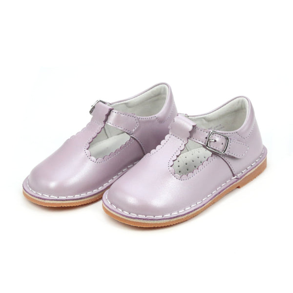 Selina Pastel Scalloped T-Strap Stitch Down Mary Jane – L'Amour Shoes