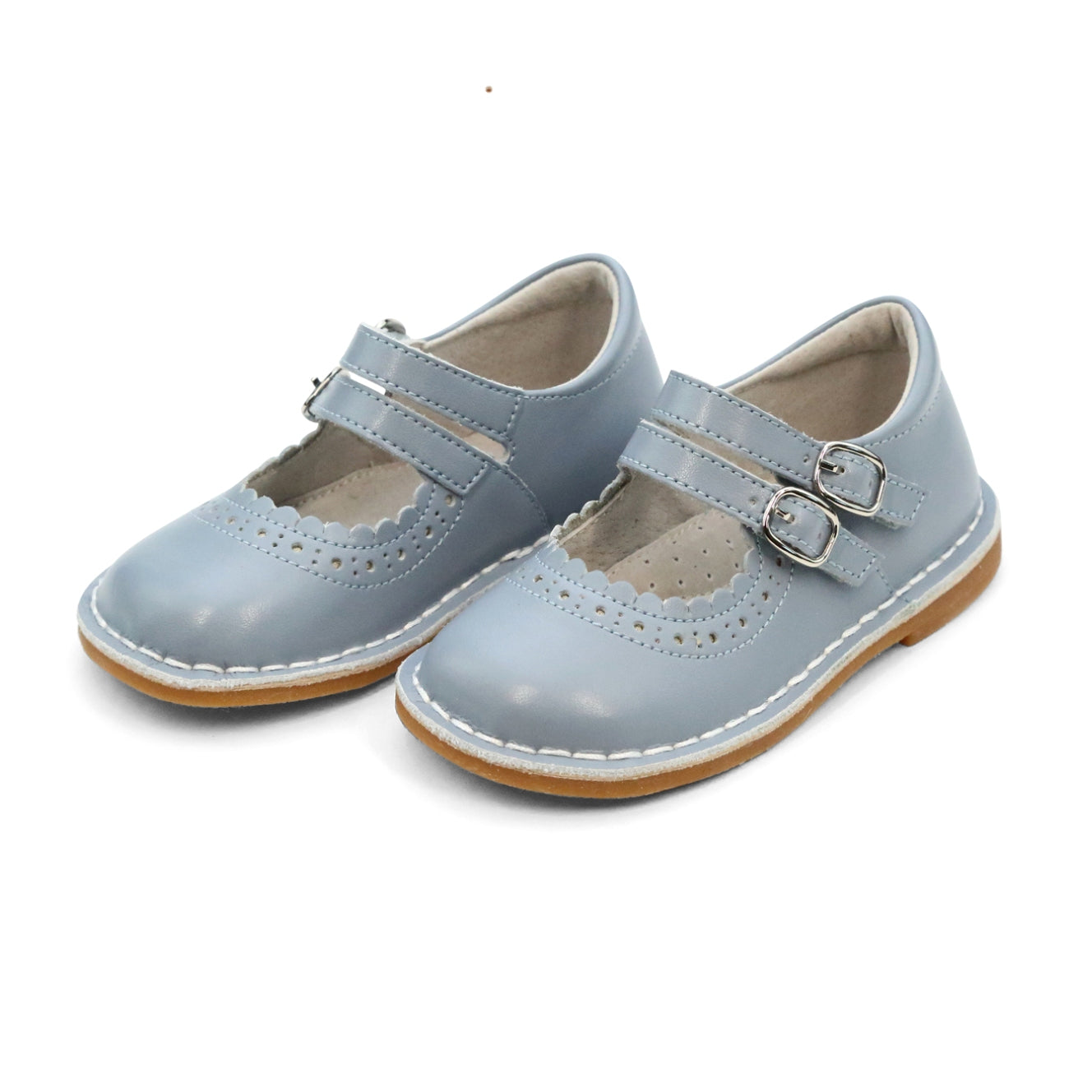 Tatiana Double Strap Mary Jane Tatiana Toddler Girl's Spring Blue Double Velcro Strap Mary Jane - L'Amour Shoes