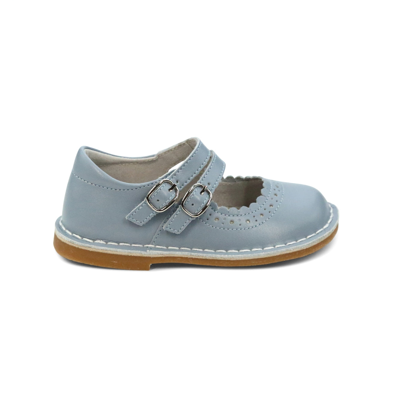 Tatiana Double Strap Mary Jane Tatiana Toddler Girl's Spring Blue Double Velcro Strap Mary Jane - L'Amour Shoes