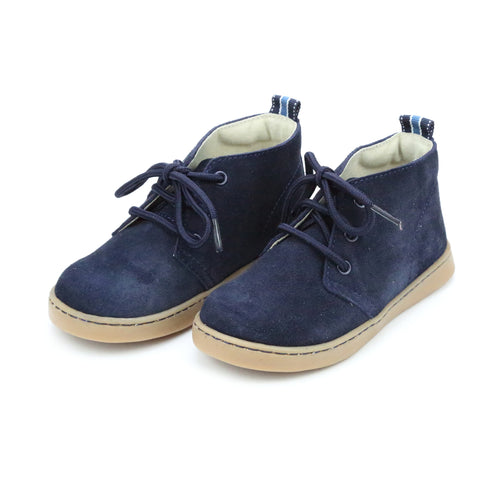 Boy's Navy Suede Leather boot - Liam - L'Amour Shoes