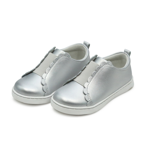 L'Amour Shoes Phoebe Girls Silver Slip On Sneaker