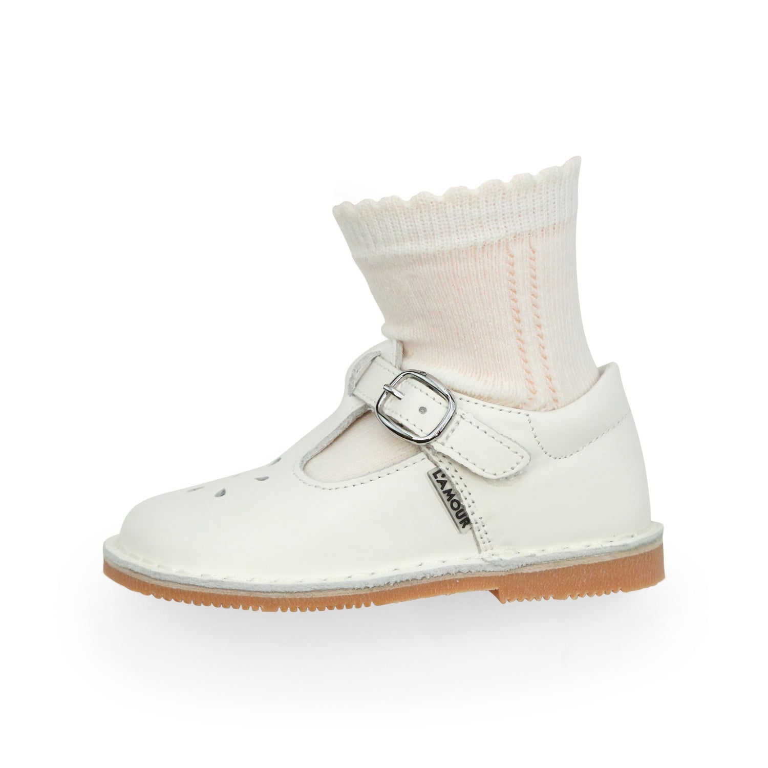 Openwork Ankle Sock (Milk) L'Amour Shoes - Openwork Ankle Sock (Milk)