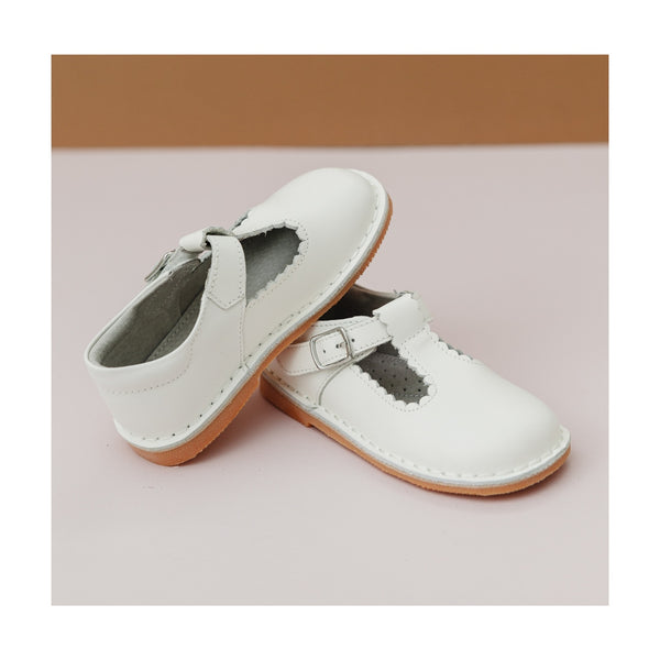 Selina Scalloped T-Strap Mary Jane - White main image 0
