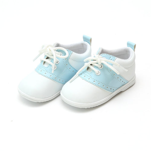 Austin Boy's Patent Sky Blue Saddle Oxford Shoe (Baby) - Angel Baby Shoes
