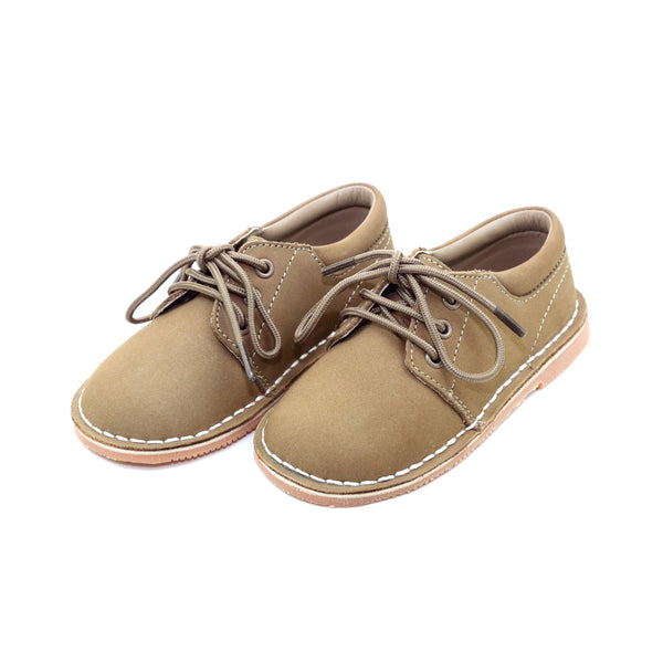 Tyler Nubuck Khaki Stitch Down Leather Lace Up Shoe - L'Amour Shoes