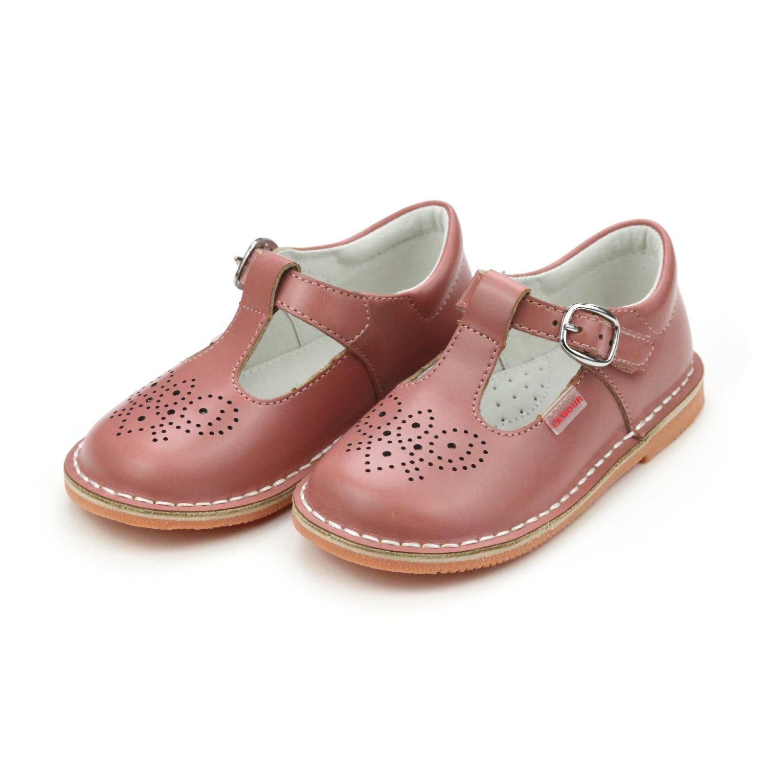Ollie T-Strap Leather Mary Jane Vintage Rose