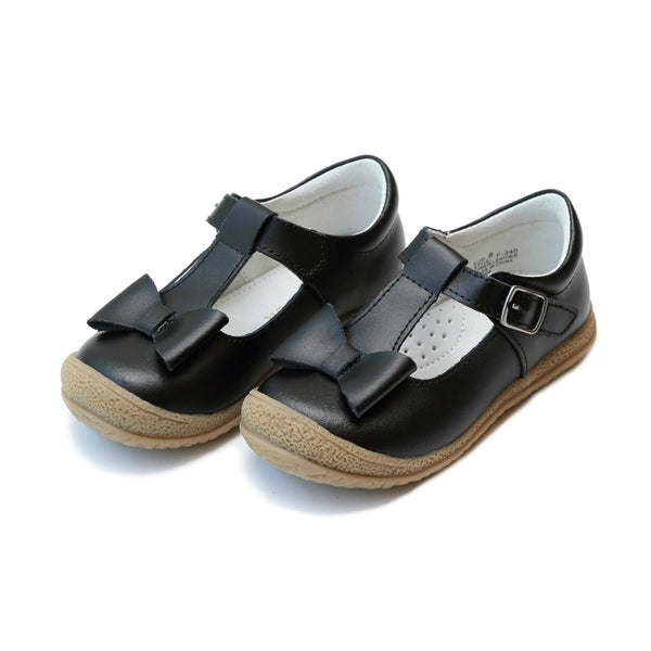 Emma Classic Black Bow T-Strap Mary Jane - L'Amour Shoes - Toddler Girls Back To School Shoe