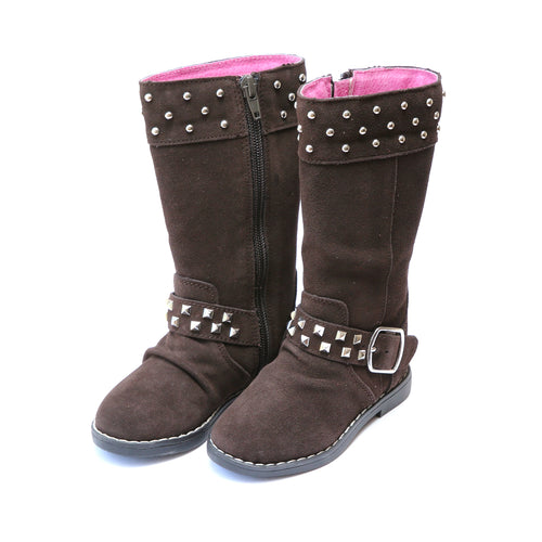 Carly Tall Studded Suede Boot - L'Amour Boots