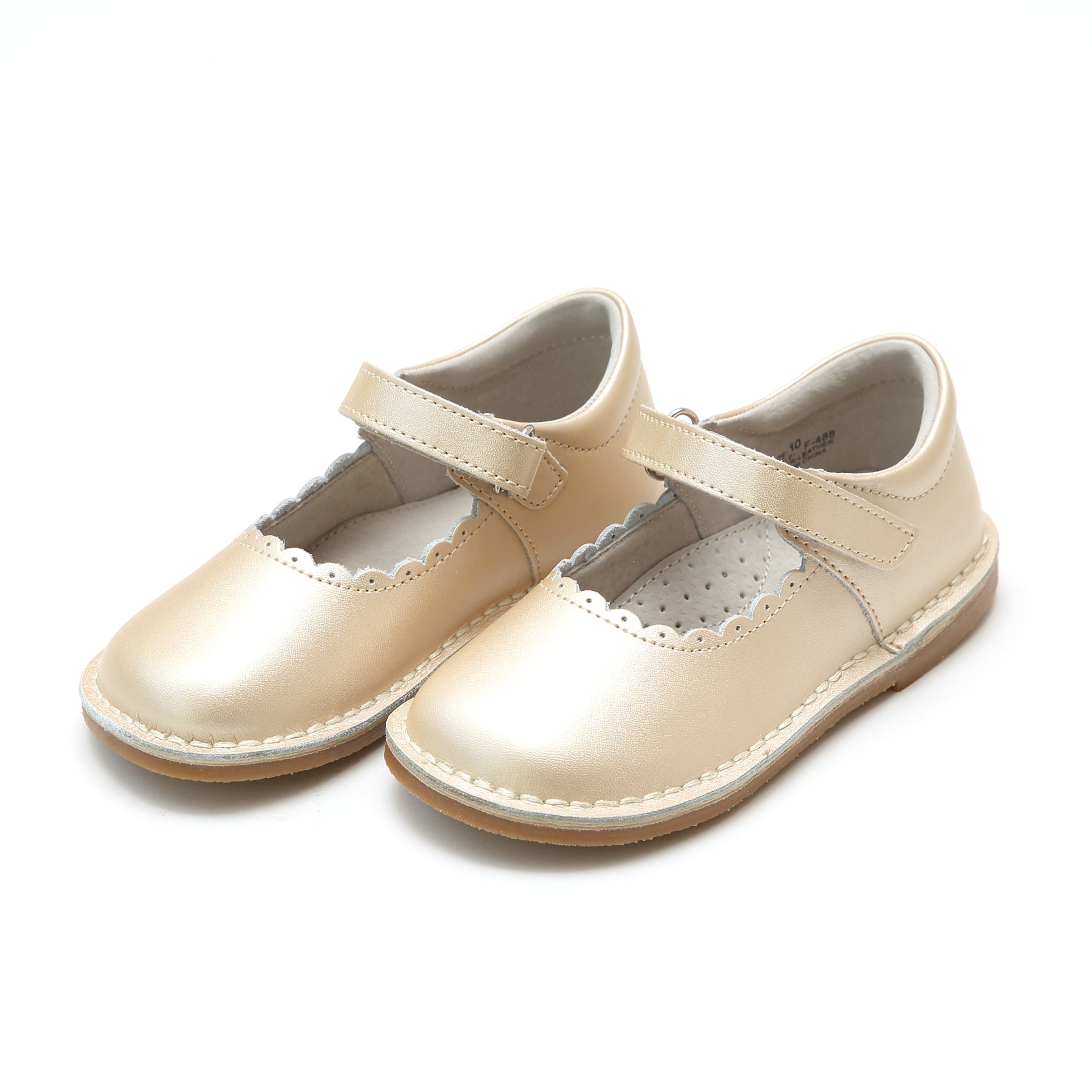 Caitlin Scalloped Mary Jane L'Amour Shoes Caitlin Champagne Scalloped Stitch Down Mary Jane - Lamourshoes.com