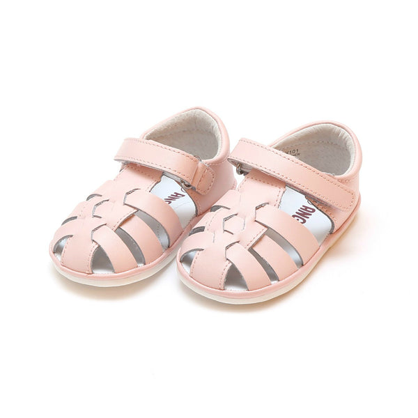Angel Baby Christie Pink Fisherman Leather First Walker Sandal - L'Amour Shoes
