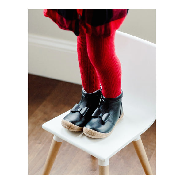 Toddler Girl's Black Boot - Hilary Bow Boot - L'Amour Shoes