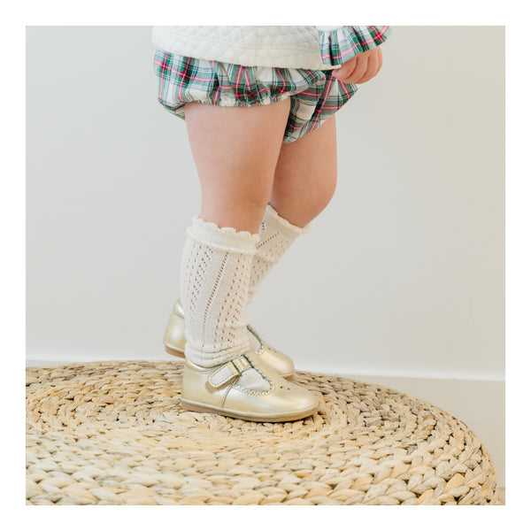 Baby Girl's Gold T-Strap Mary Jane - Dottie - Angel Baby Shoes