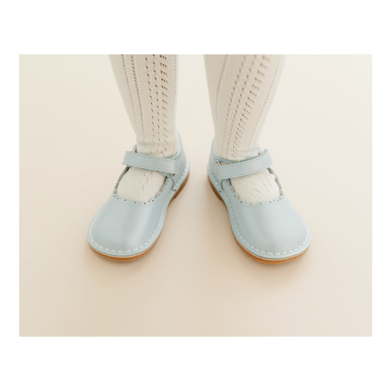 Caitlin Scalloped Mary Jane Pearl Blue