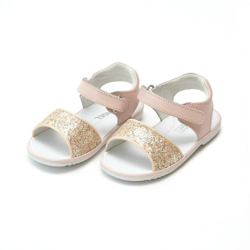 Elise Pink Glitter Open Toe Sandal (Baby) - Angel Baby Shoes