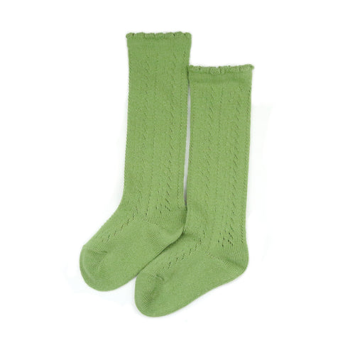 L'Amour Socks - Sage Crochet Knee High Socks