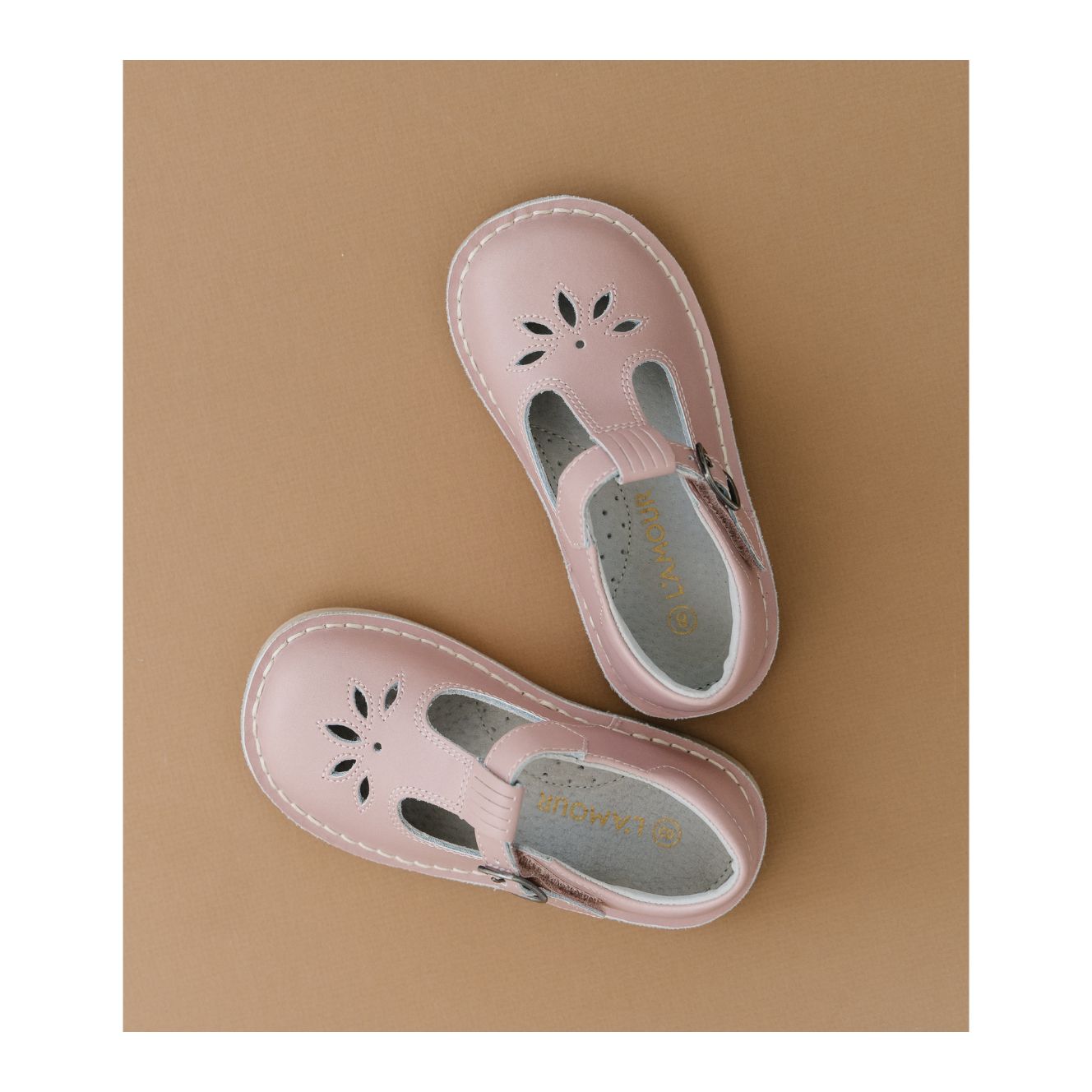 Sienna Vintage Inspired Appleseed Mary Jane Toddler Girl's Dusty Pink T-Strap  Mary Jane - Sienna - L'Amour Shoes