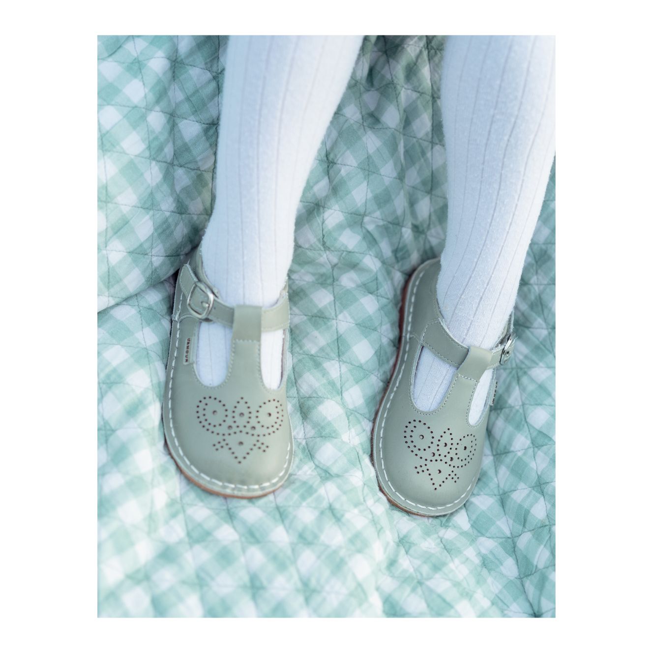 Ollie T-Strap Leather Mary Jane Sage