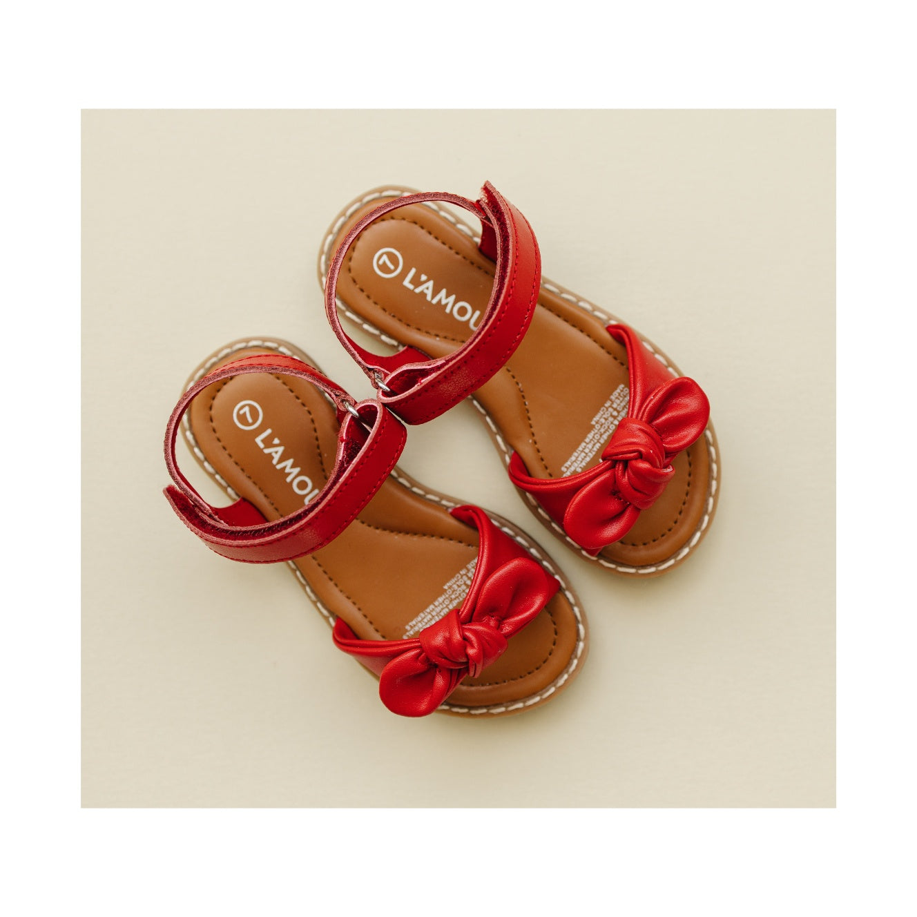 Red Pamela Ankle Strap Toddler Girl's Sandal - L'Amour Shoes