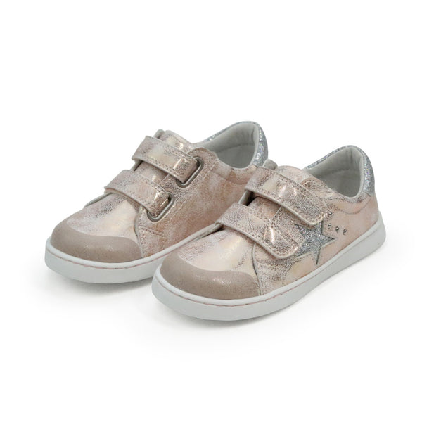 Toddler Girls Lani Star Studded Double Velcro Sneaker In Pink - L'Amour Shoes