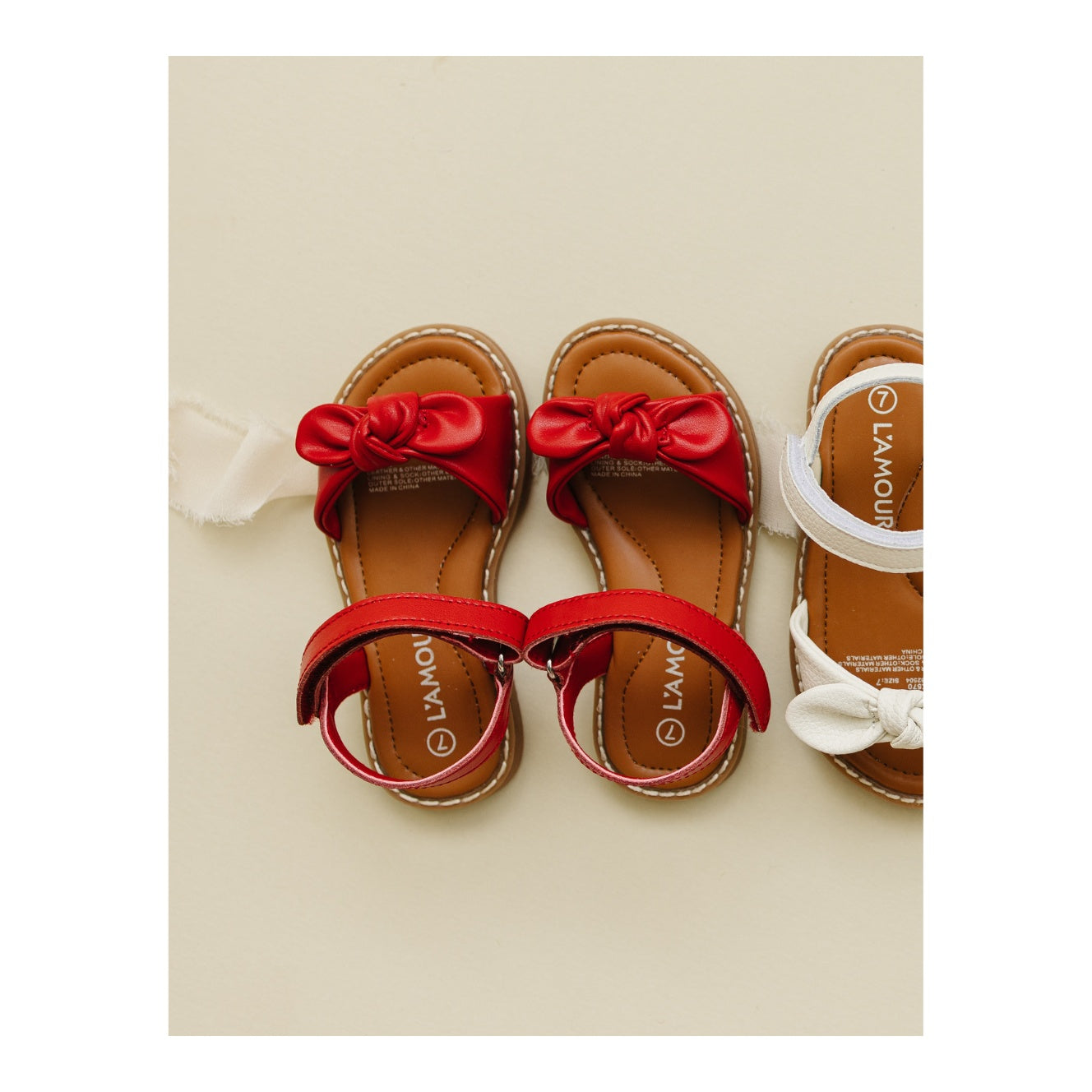 Red Pamela Ankle Strap Toddler Girl's Sandal - L'Amour Shoes