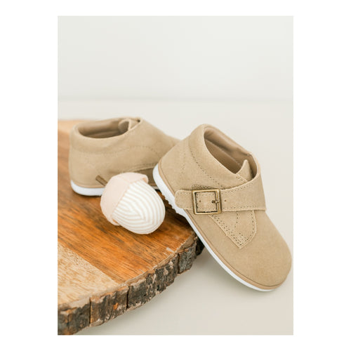 Angel Baby Boy's Finch Khaki Suede  Leather Boot First Walker - www.lamourshoes.com