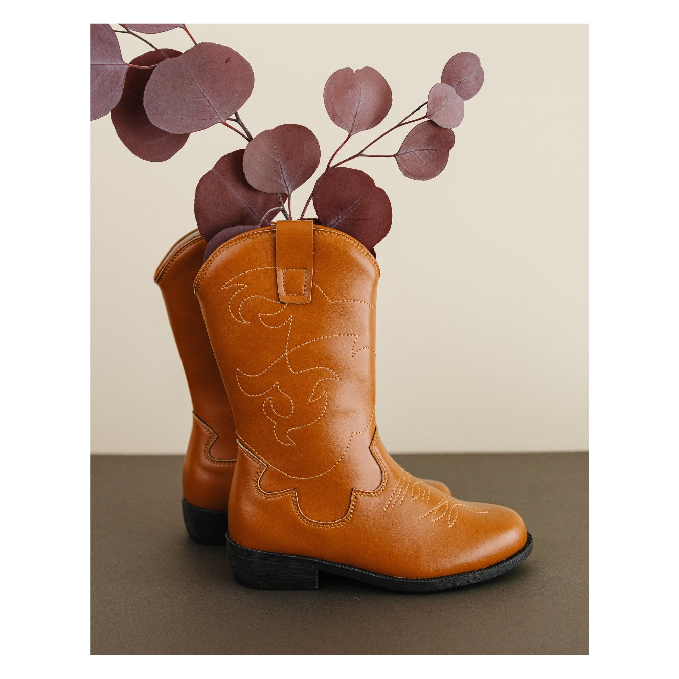 Toddler Girls' Western Boots in Tan Brown - Callie L'Amour Shoes