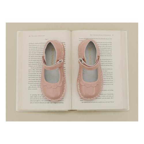 Toddler Girl's Easter Patent Rose Pink Mary Jane Shoe -  Violette Petal Mary Jane - L'Amour Shoes