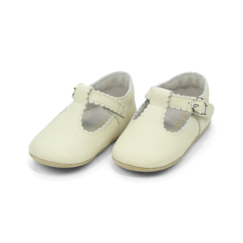 SAMPLE - Elodie Scalloped T-Strap Crib Shoe (Infant Size 3)
