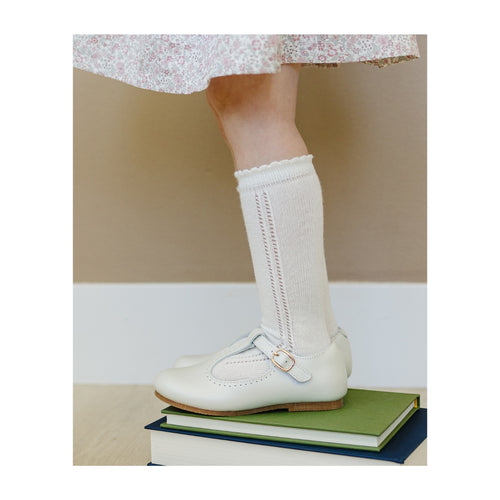 Openwork Milk Knee Sock - Toddler Girls Socks - L'Amour Shoes