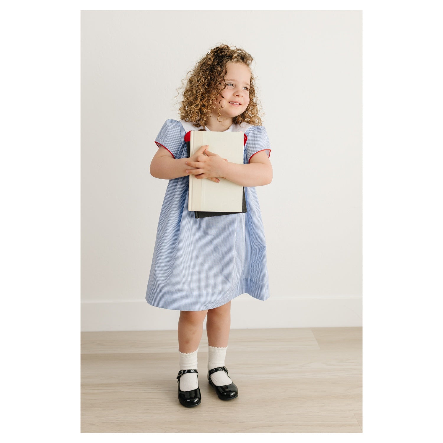 Toddler Girl's Patent Black Leather Mary Jane Flats - Rebecca L'Amour Shoes
