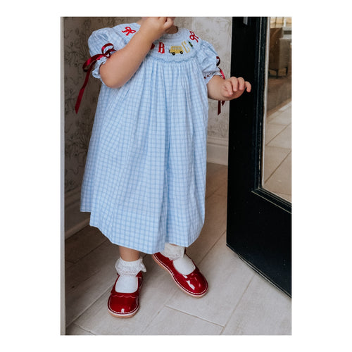 Violette Patent Red Scalloped Petal Mary Jane - Toddler Girls Classic Shoes - L'Amour Shoes