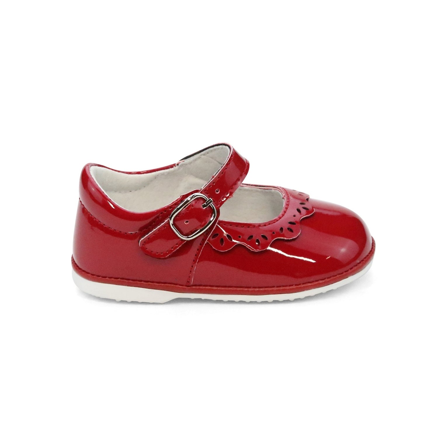 Angel Baby Girls Rosie Appleseed Leather Mary Jane (Baby) - Patent Red - L'Amour Shoes