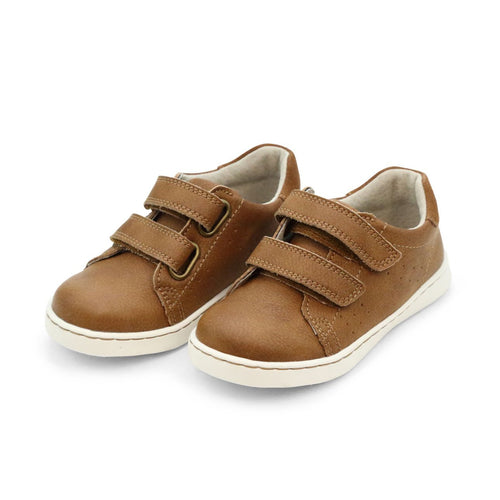 Toddler Boy's Tennis Double Strap Tennis Sneaker - Chestnut Brown - L'Amour Shoes
