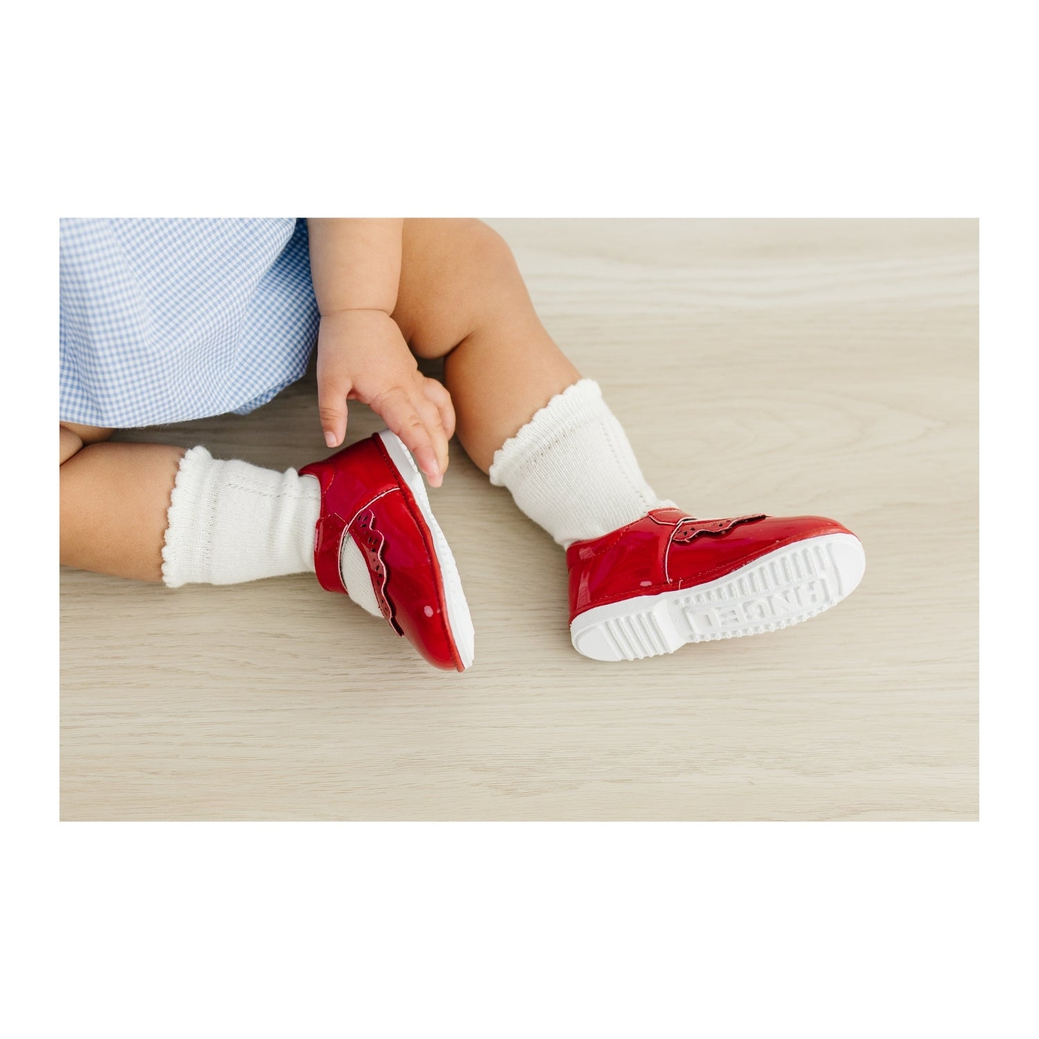 Angel Baby Girls Rosie Appleseed Leather Mary Jane (Baby) - Patent Red - L'Amour Shoes