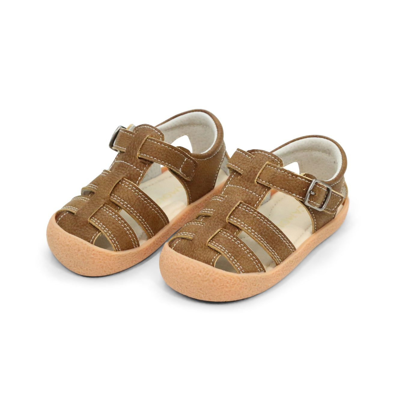Toddler Boy's Chestnut Brown Leather Fisherman Sandal - Arlen - L'Amour Shoes

