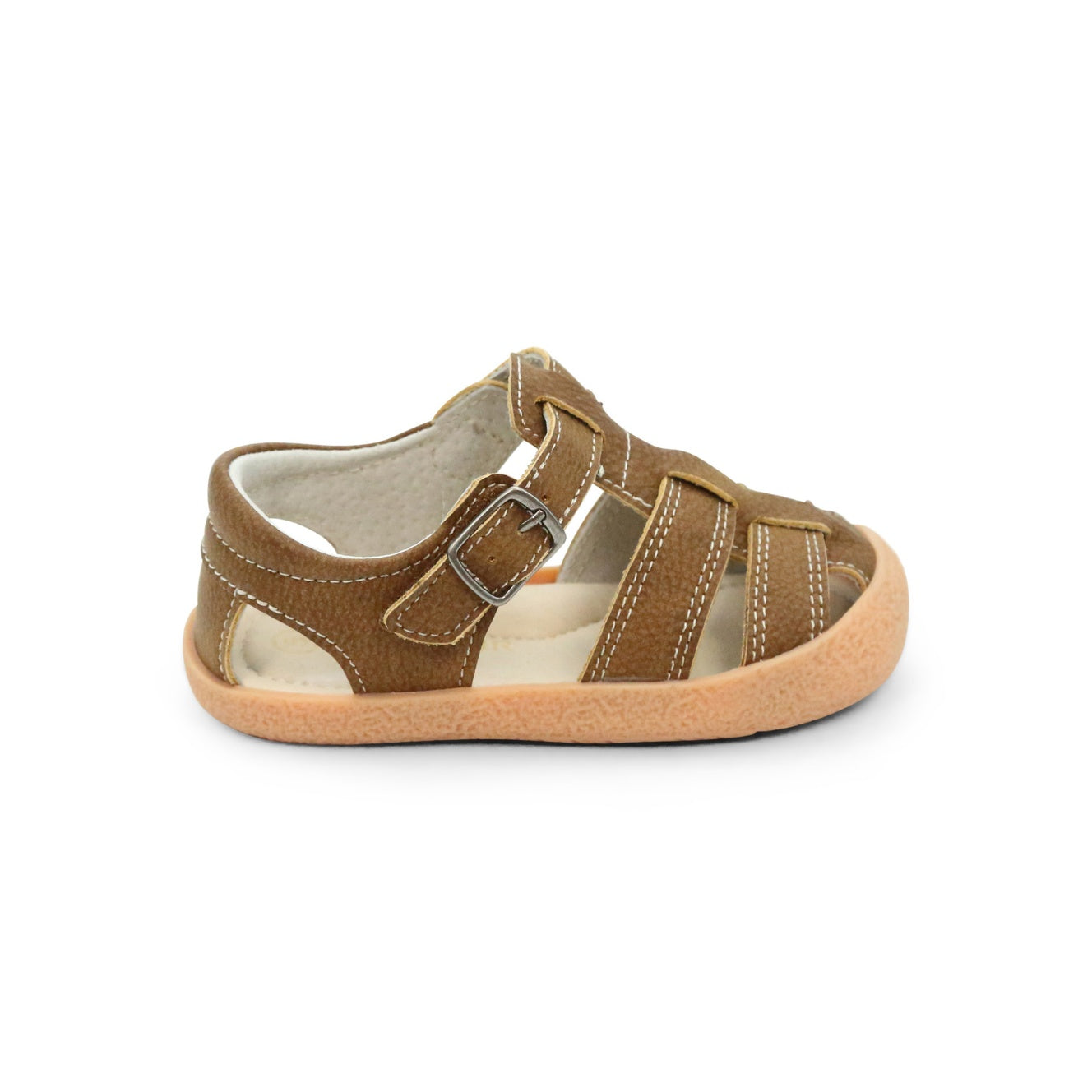 Toddler Boy's Chestnut Brown Leather Fisherman Sandal - Arlen - L'Amour Shoes
