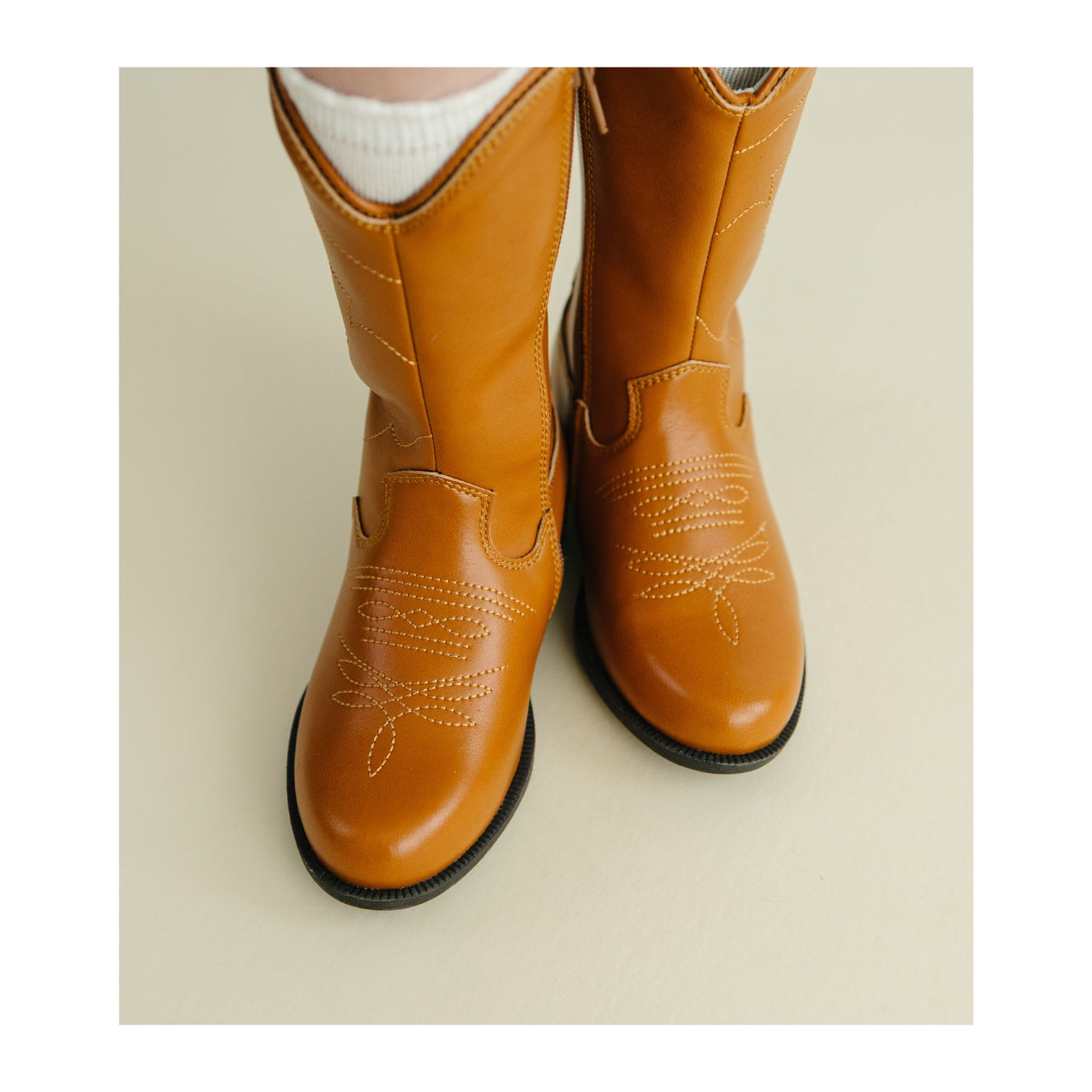 Toddler Girls' Western Boots in Tan Brown - Callie L'Amour Shoes