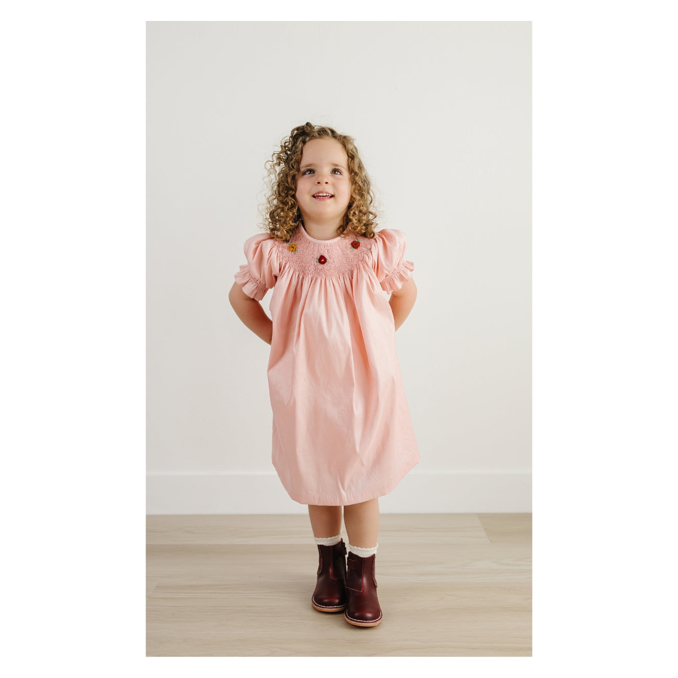 Toddler Girl's Burgundy Leather Chelsea Boot - Kate Stitch Down - L'Amour Shoes