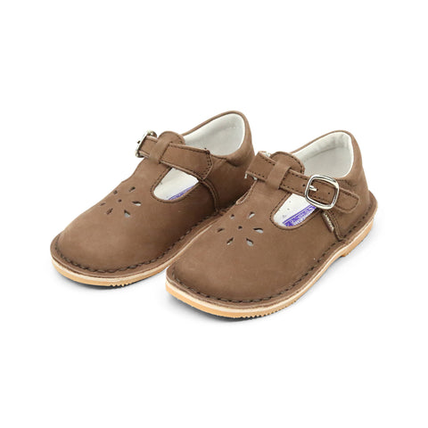 Frances Cognac T-Strap Perforated Mary Jane