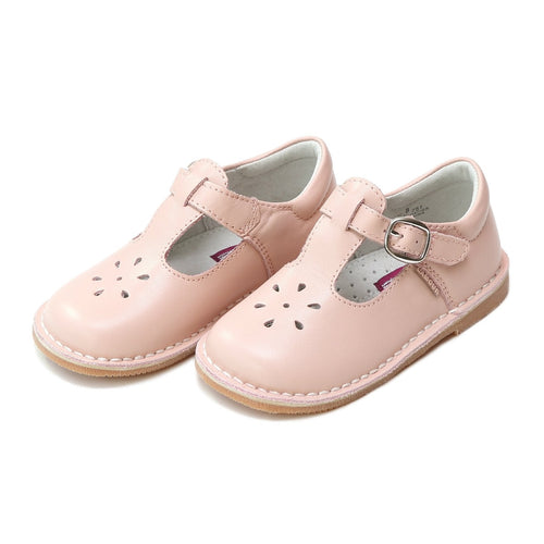 Toddler Girl's Pink Leather Dress Shoe - Back to School Shoes - Joy Mary Jane T-Strap - L'Amour Shoes