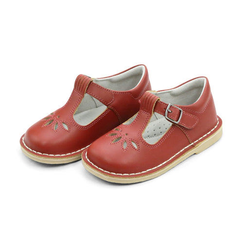 Toddler Girl's Vintage Mary Jane School - Sienna Brick T-Strap - L'Amour Shoes