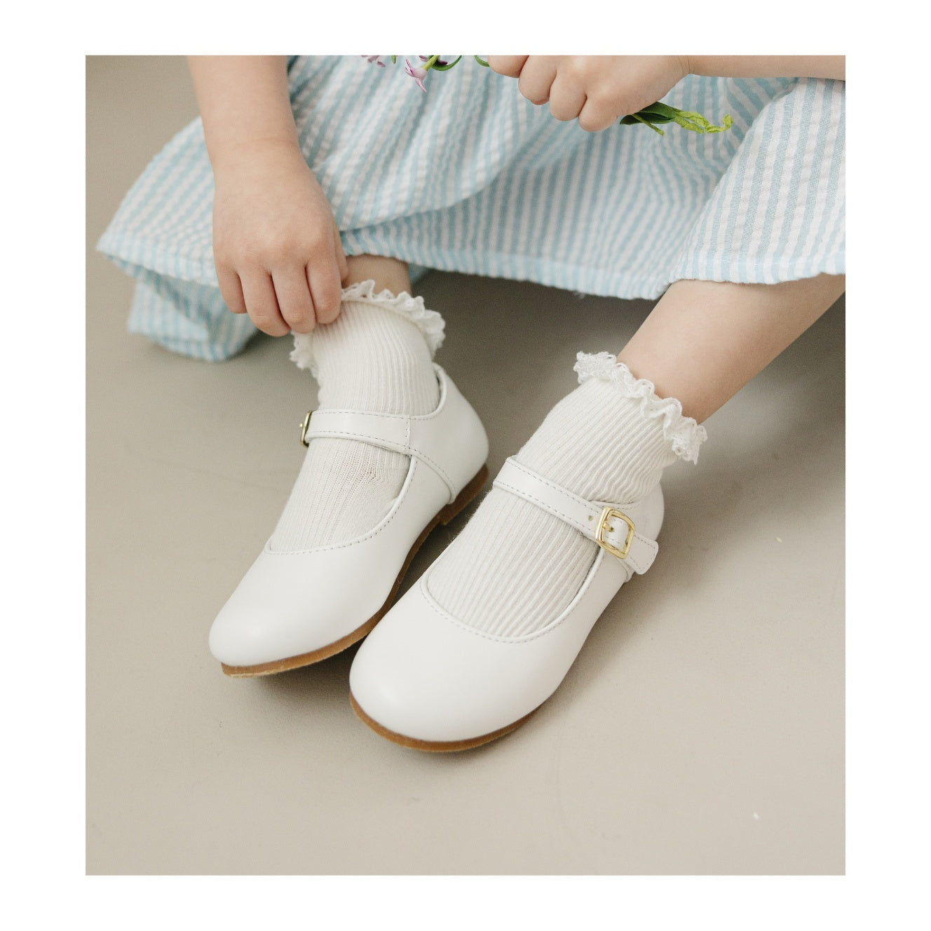 Rebecca Special Occasion Flat - Pearlized White 2 Rebecca Special Occasion Flat - Pearlized White 2