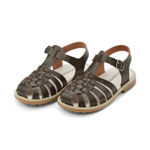 L'Amour Boys Avery Classic Leather Open Back Fisherman Sandal