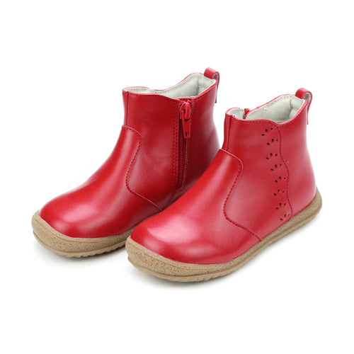 Girl's Toddler Red Leather Boot - Marla - L'Amour Shoes