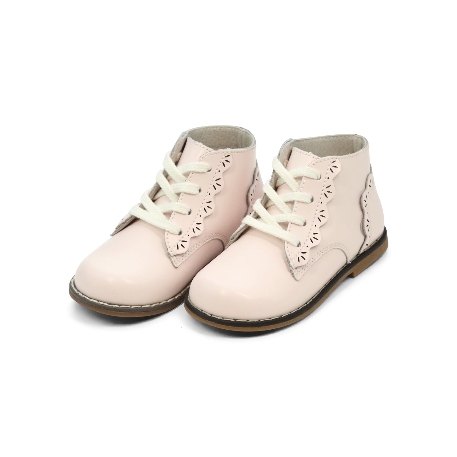 SAMPLE - Junie Lace Up Boot (Size 7) in Pale Pink